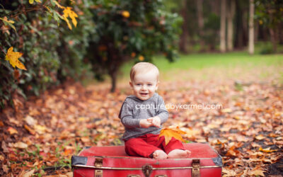 Outdoor autumn baby photo NSW